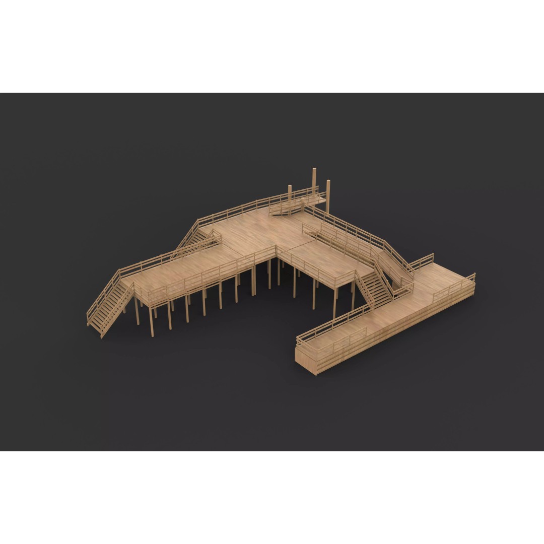 Modular Dockyard 3D Model – PBR Textures, Game Ready, FBX, OBJ - View 9