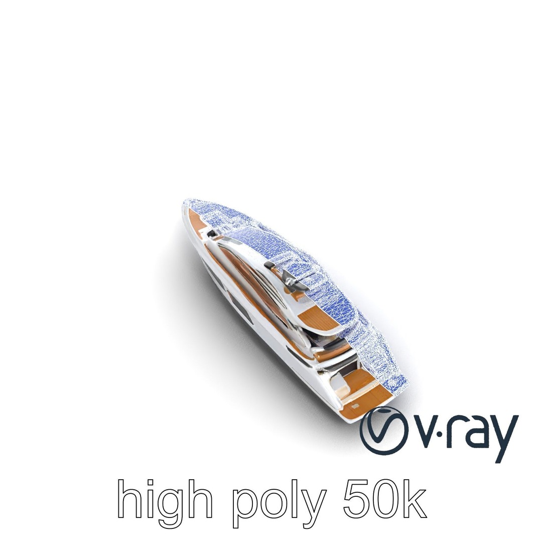 Luxury Yacht 3D Model – Aerodynamic Low-Poly Asset, FBX & More