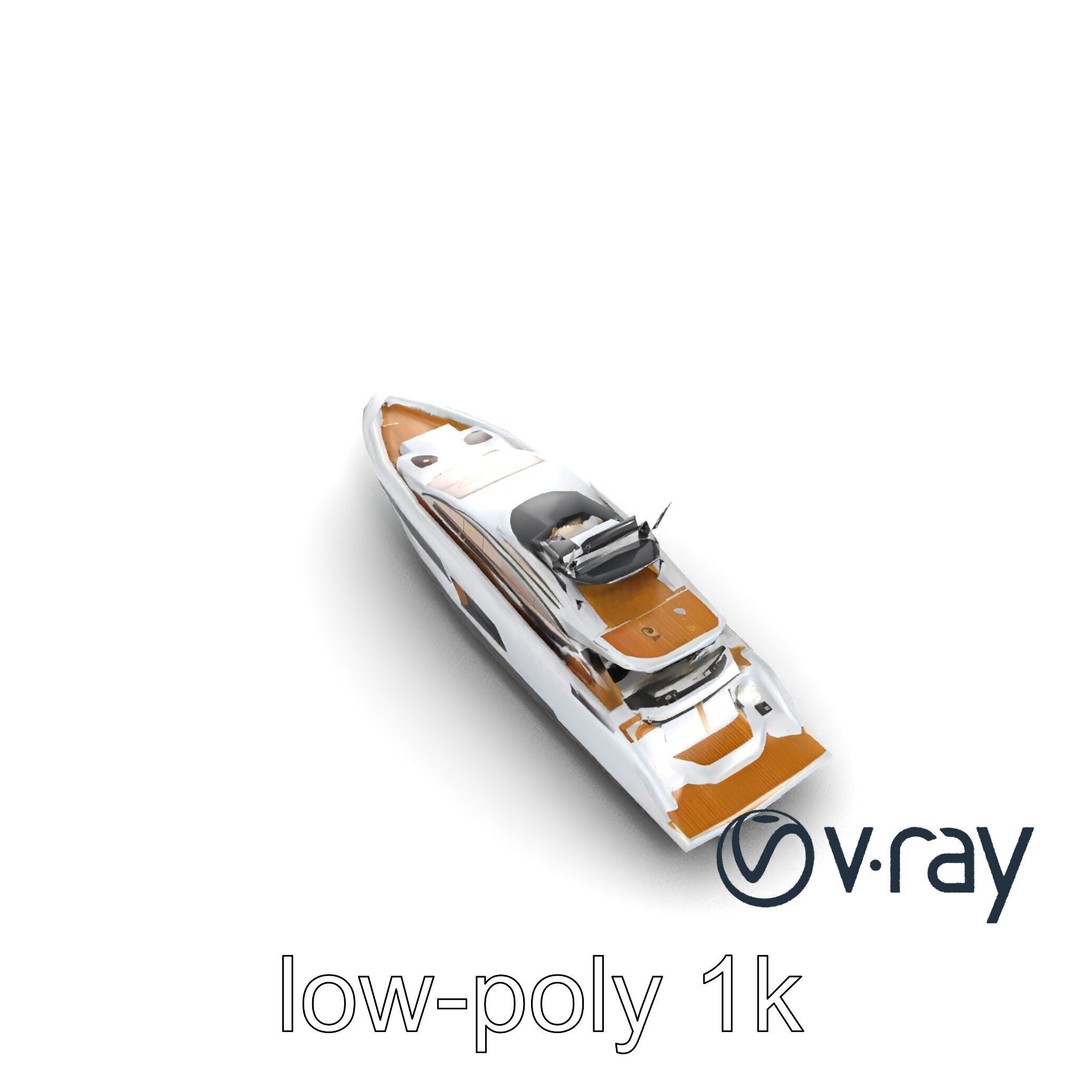 Luxury Yacht 3D Model – Aerodynamic Low-Poly Asset, FBX & More - View 11