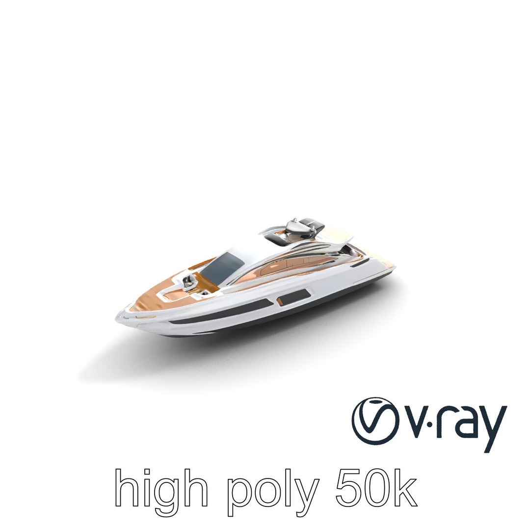 Luxury Yacht 3D Model – Aerodynamic Low-Poly Asset, FBX & More - View 12