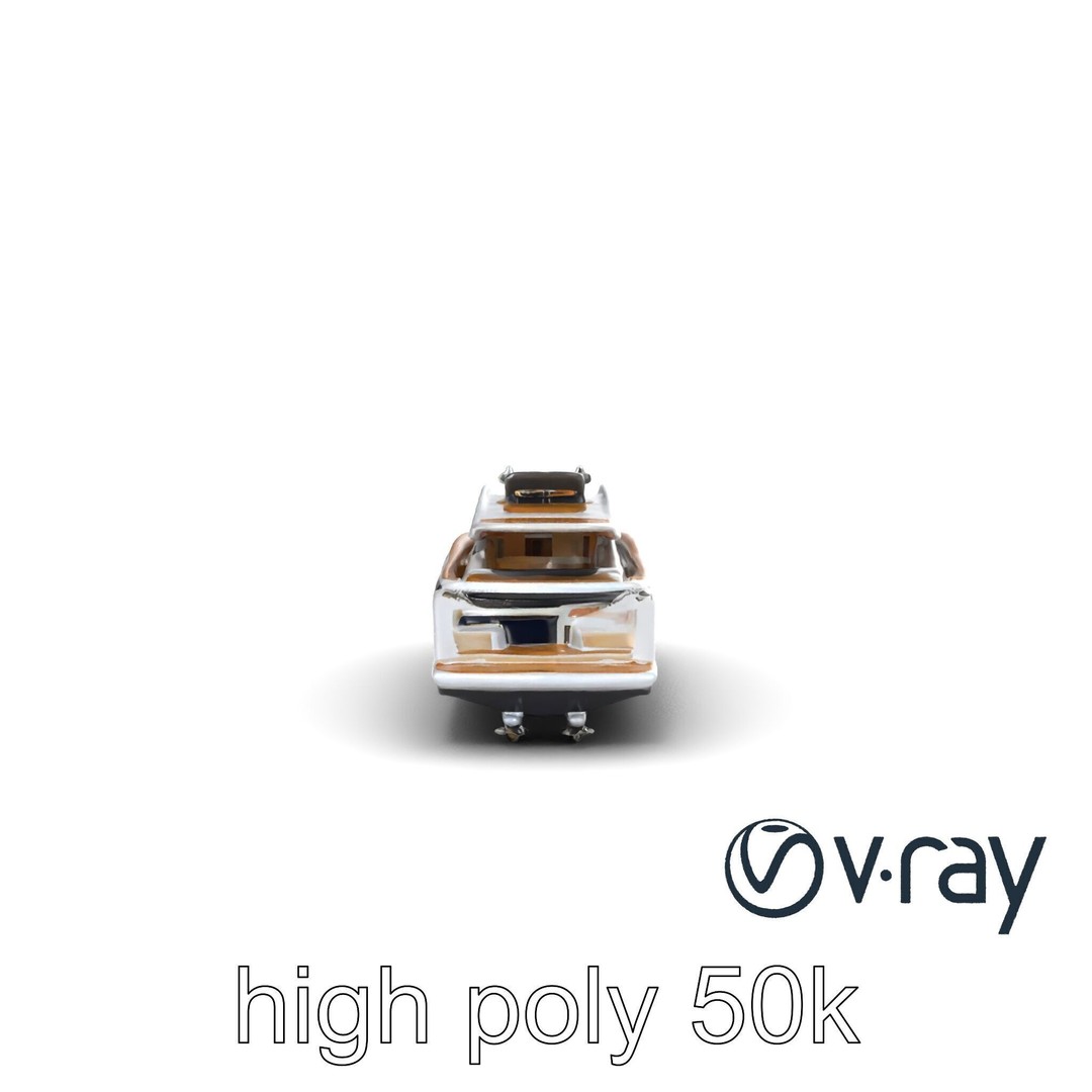 Luxury Yacht 3D Model – Aerodynamic Low-Poly Asset, FBX & More - View 13