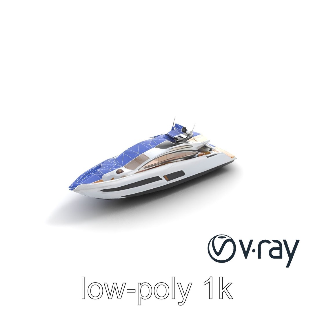 Luxury Yacht 3D Model – Aerodynamic Low-Poly Asset, FBX & More - View 14