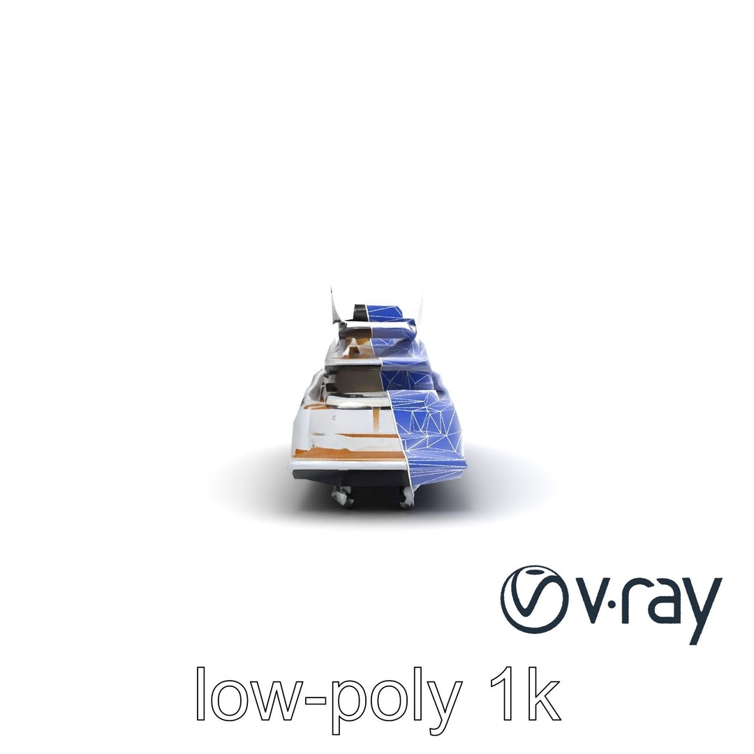 Luxury Yacht 3D Model – Aerodynamic Low-Poly Asset, FBX & More - View 15