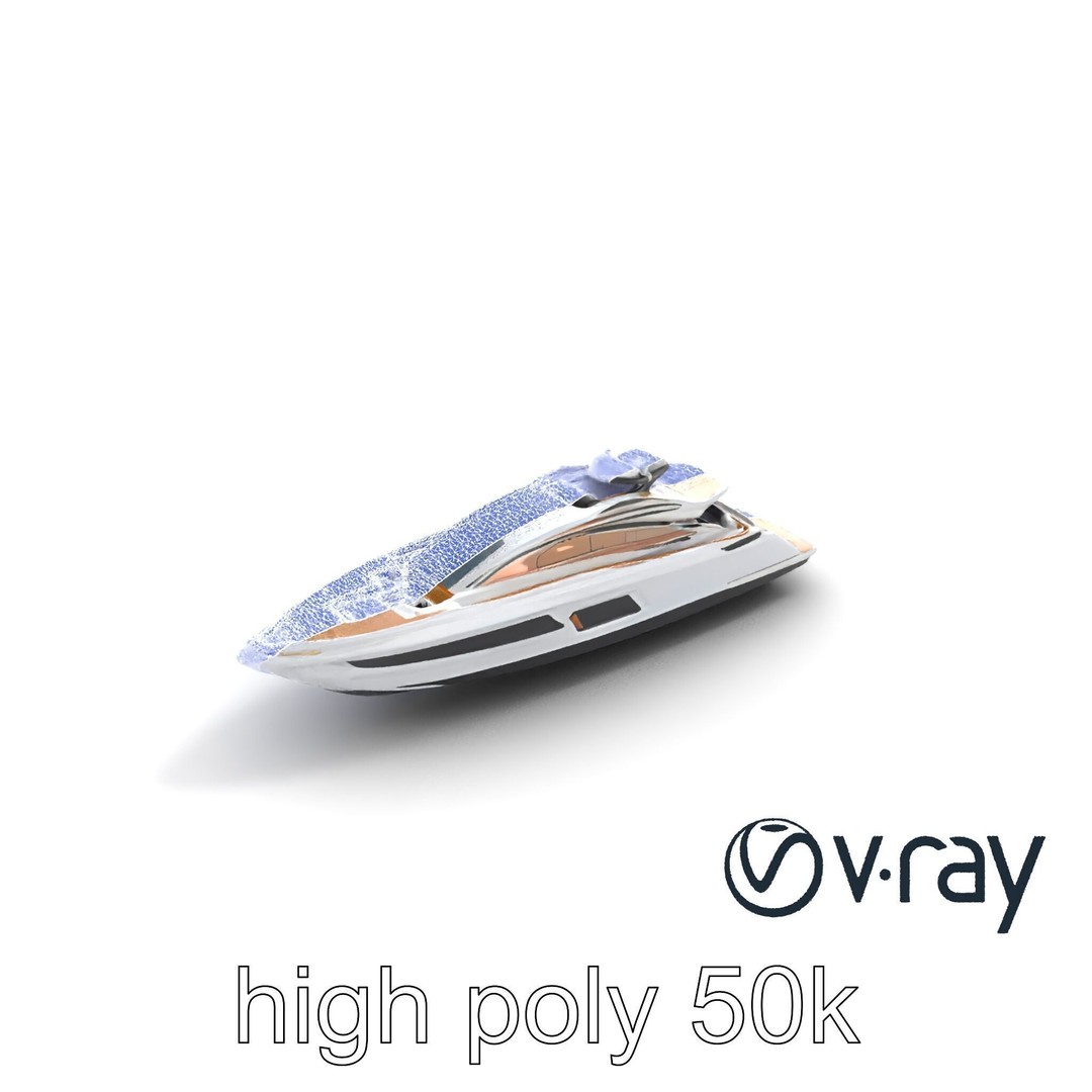 Luxury Yacht 3D Model – Aerodynamic Low-Poly Asset, FBX & More - View 16