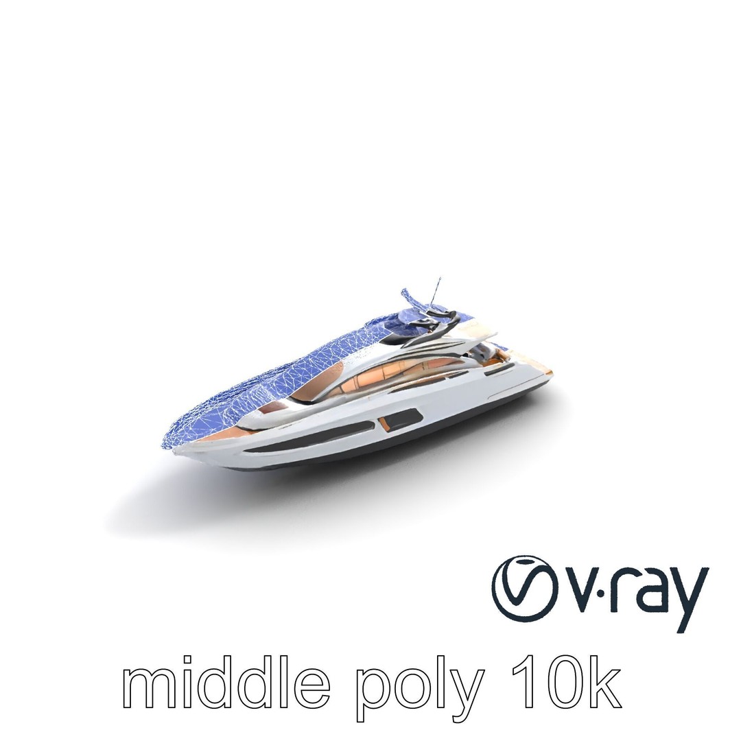 Luxury Yacht 3D Model – Aerodynamic Low-Poly Asset, FBX & More - View 17