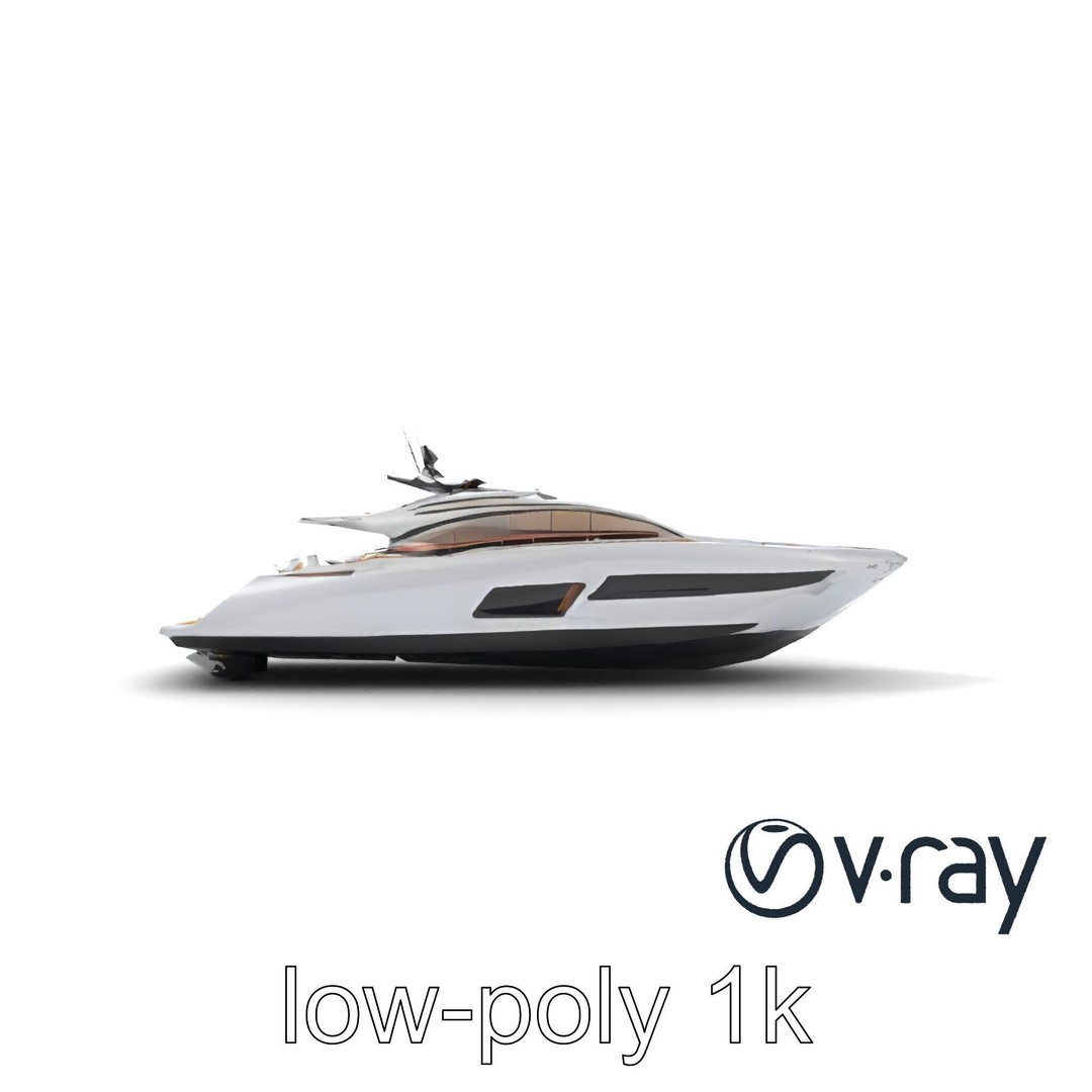 Luxury Yacht 3D Model – Aerodynamic Low-Poly Asset, FBX & More - View 18