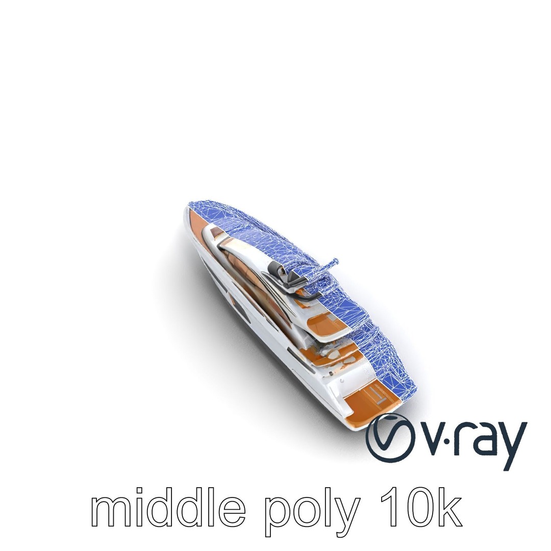 Luxury Yacht 3D Model – Aerodynamic Low-Poly Asset, FBX & More - View 19
