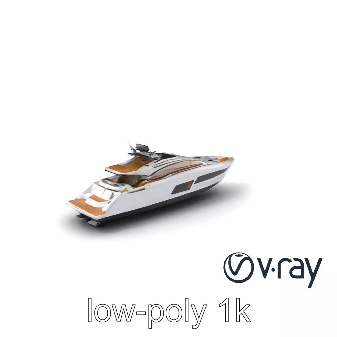 Luxury Yacht 3D Model – Aerodynamic Low-Poly Asset, FBX & More - View 2