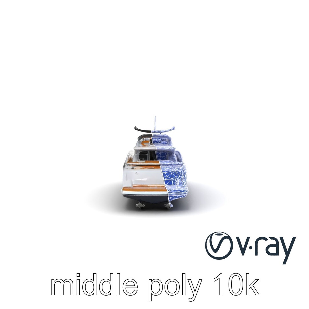 Luxury Yacht 3D Model – Aerodynamic Low-Poly Asset, FBX & More - View 20