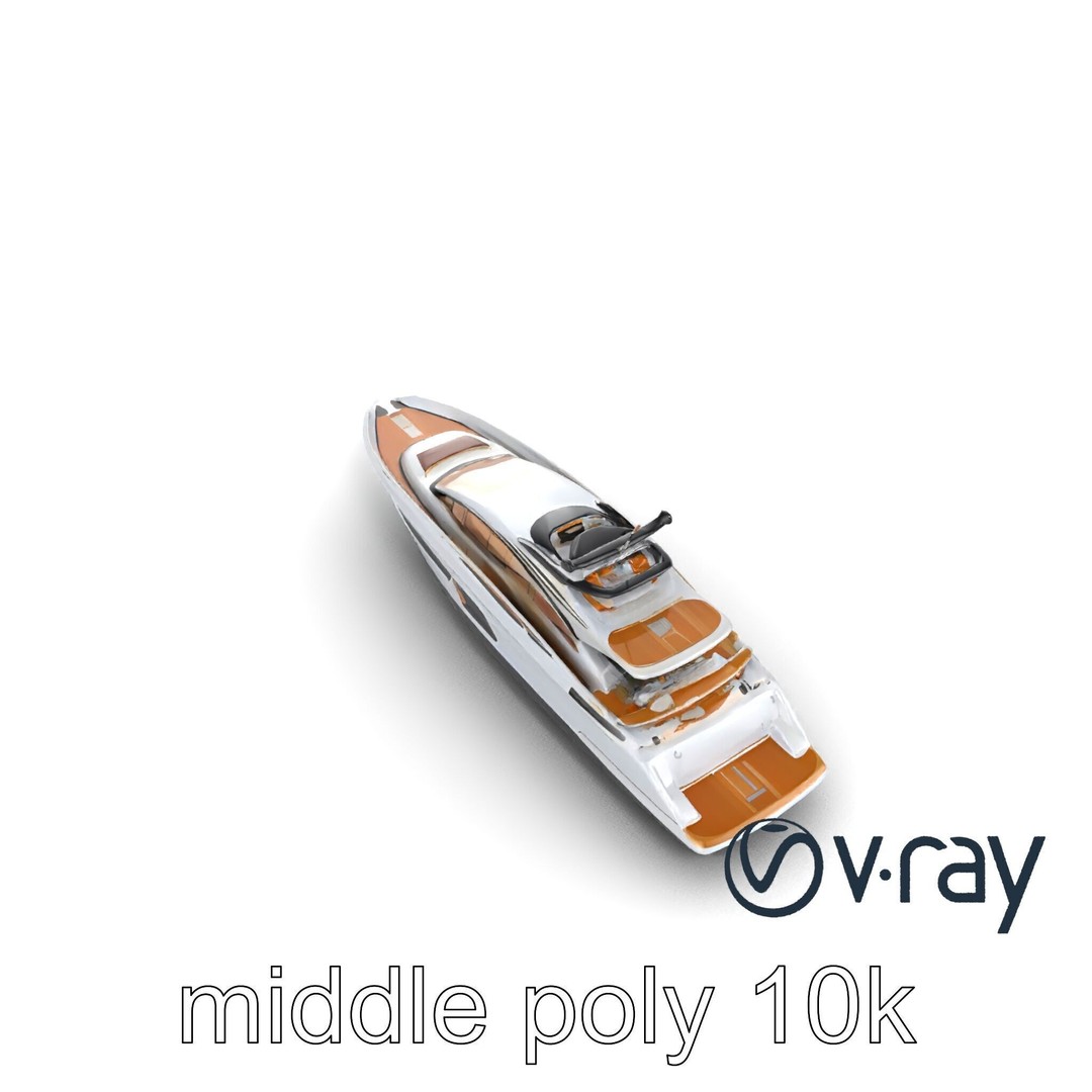 Luxury Yacht 3D Model – Aerodynamic Low-Poly Asset, FBX & More - View 21