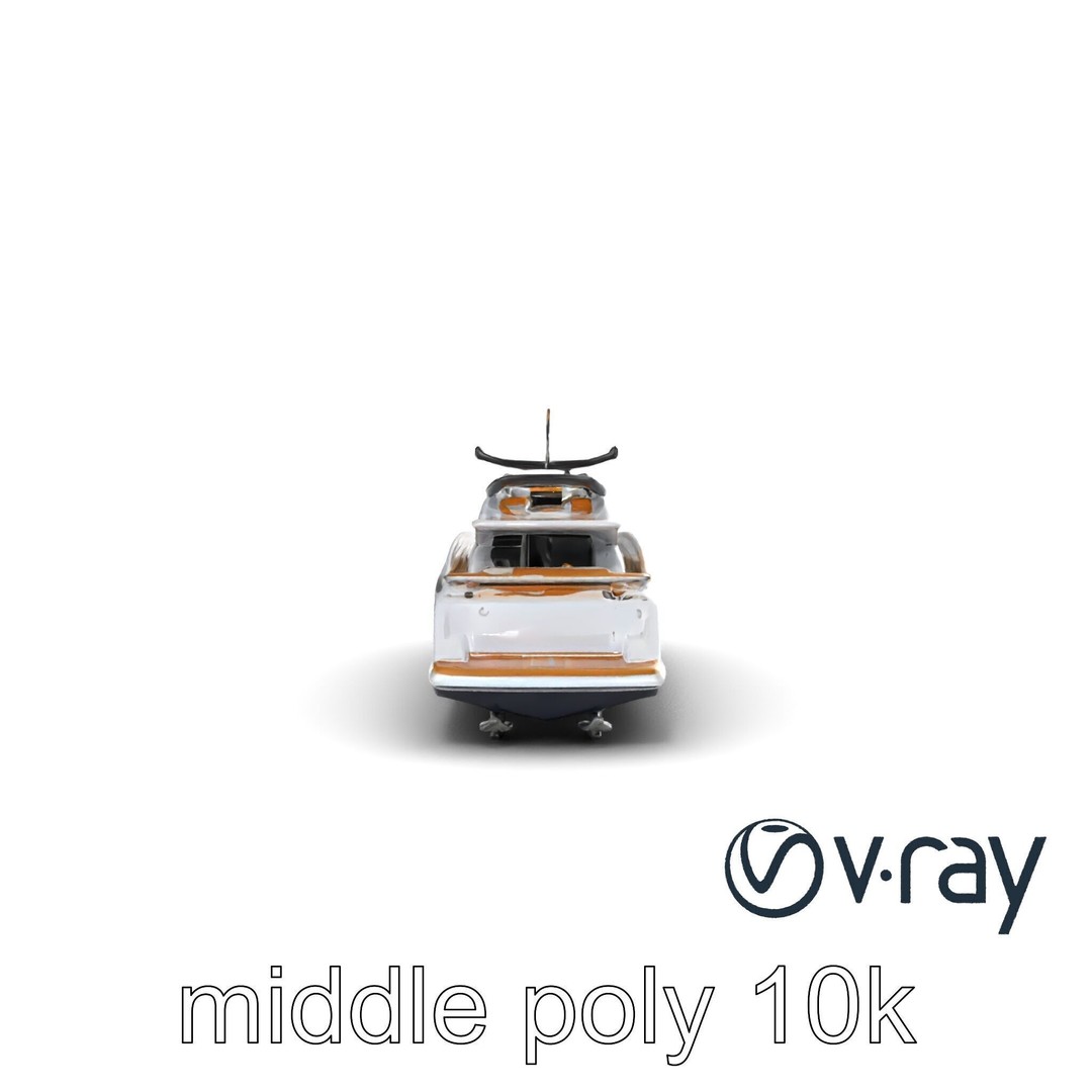 Luxury Yacht 3D Model – Aerodynamic Low-Poly Asset, FBX & More - View 22
