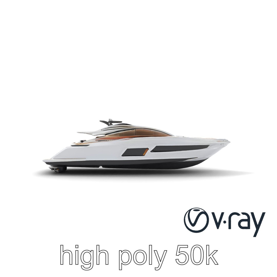 Luxury Yacht 3D Model – Aerodynamic Low-Poly Asset, FBX & More - View 23