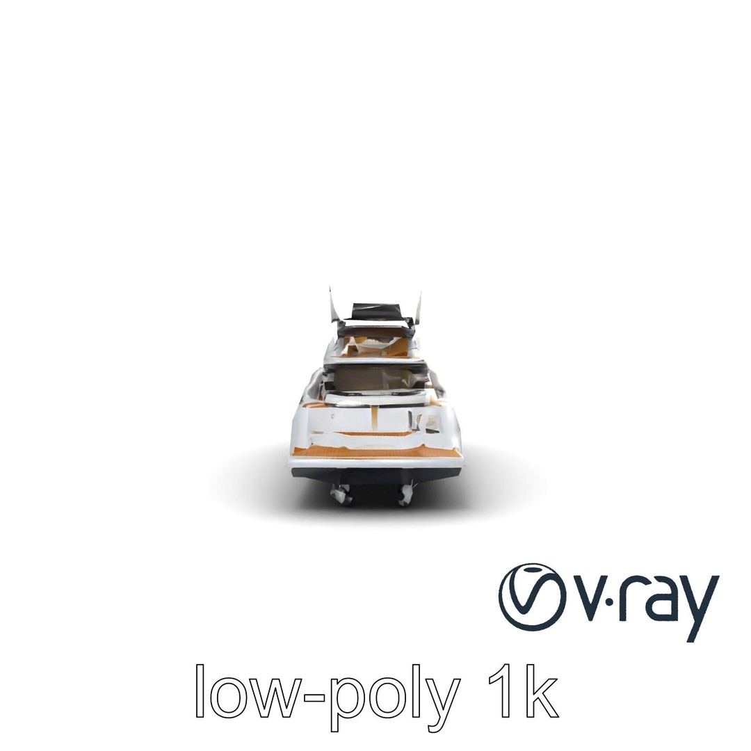 Luxury Yacht 3D Model – Aerodynamic Low-Poly Asset, FBX & More - View 24