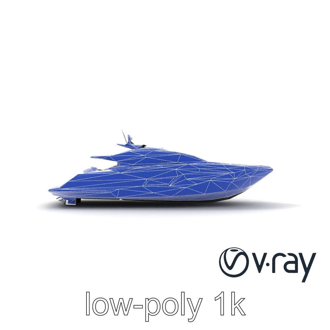 Luxury Yacht 3D Model – Aerodynamic Low-Poly Asset, FBX & More - View 26