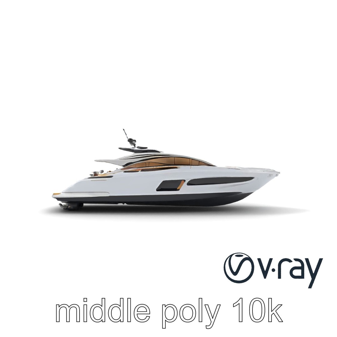 Luxury Yacht 3D Model – Aerodynamic Low-Poly Asset, FBX & More - View 27
