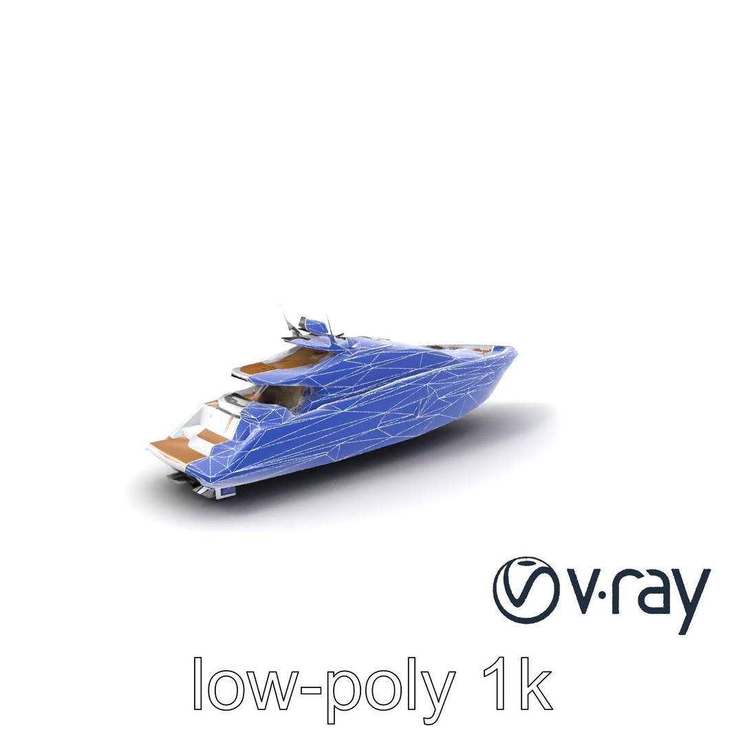 Luxury Yacht 3D Model – Aerodynamic Low-Poly Asset, FBX & More - View 28