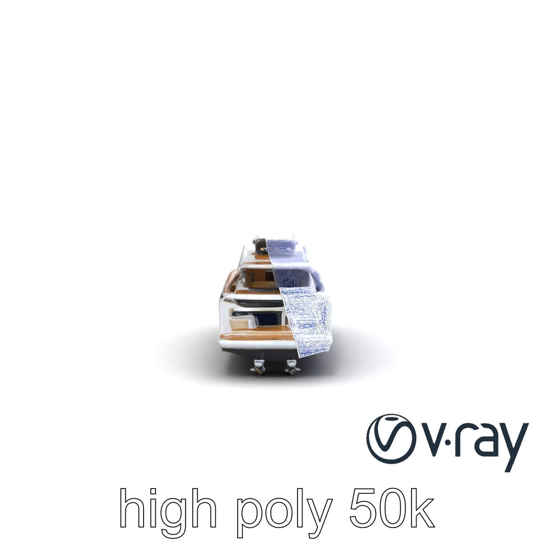 Luxury Yacht 3D Model – Aerodynamic Low-Poly Asset, FBX & More - View 29