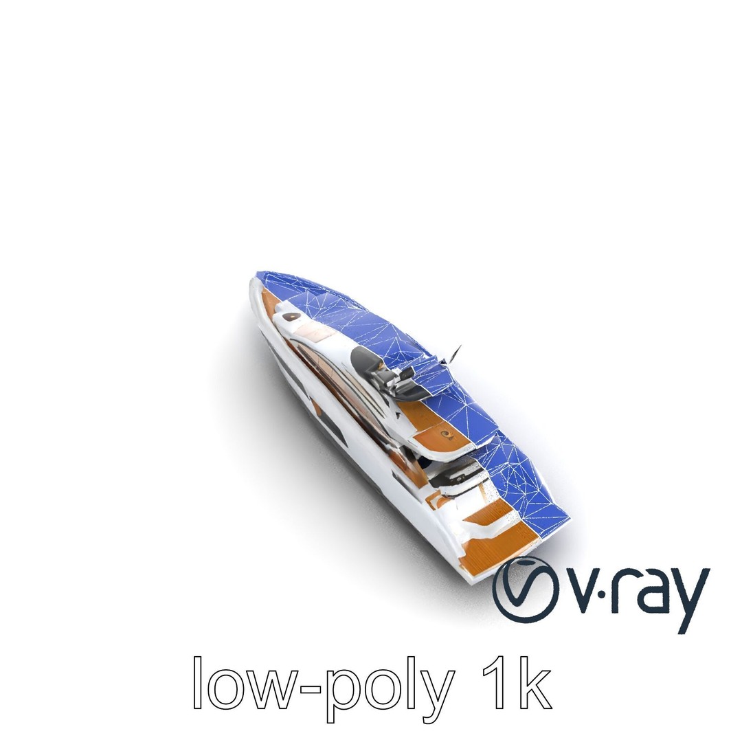 Luxury Yacht 3D Model – Aerodynamic Low-Poly Asset, FBX & More - View 30