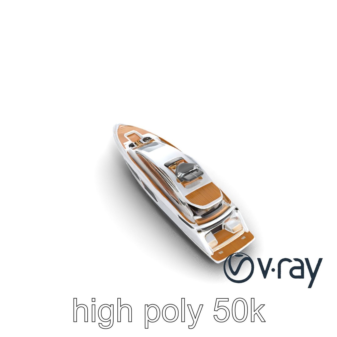 Luxury Yacht 3D Model – Aerodynamic Low-Poly Asset, FBX & More - View 32