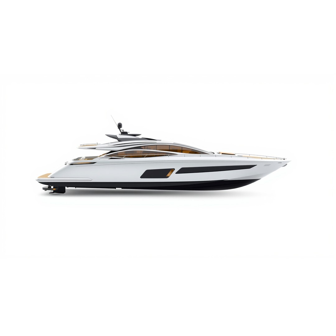 Luxury Yacht 3D Model – Aerodynamic Low-Poly Asset, FBX & More - View 5