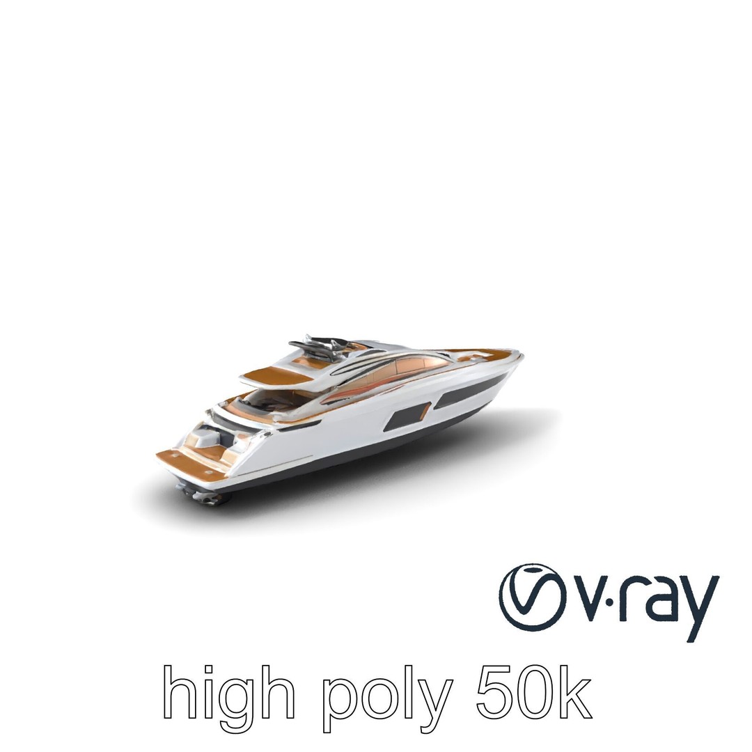 Luxury Yacht 3D Model – Aerodynamic Low-Poly Asset, FBX & More - View 6