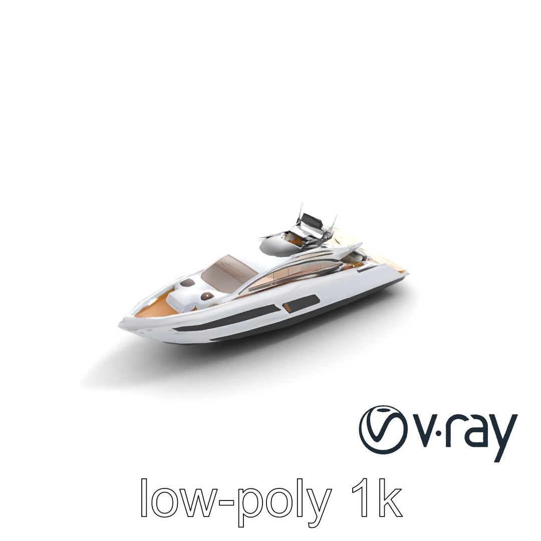 Luxury Yacht 3D Model – Aerodynamic Low-Poly Asset, FBX & More - View 8