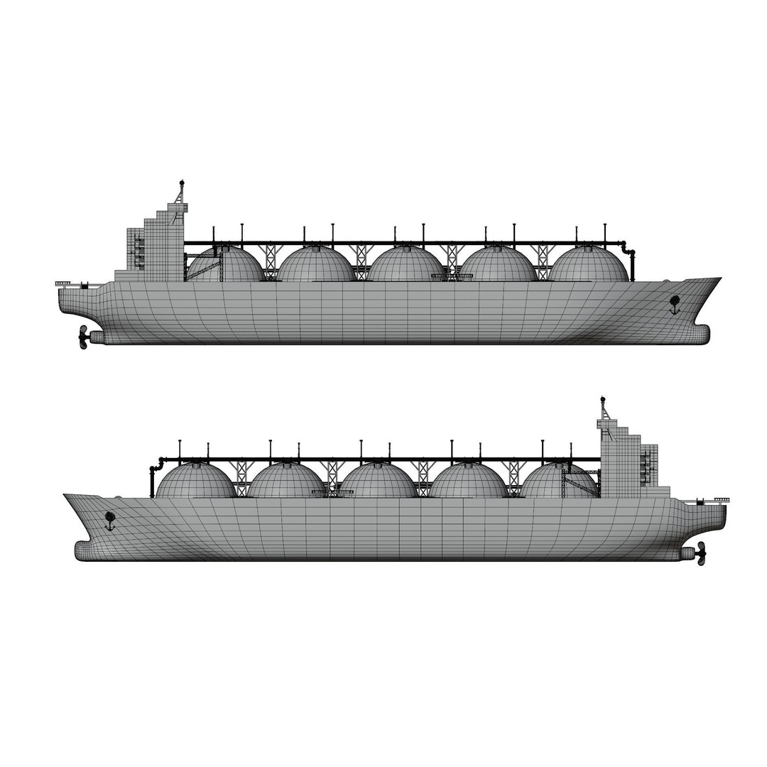 LNG Ship 3D Model – Industrial Vessel with PBR Textures, FBX