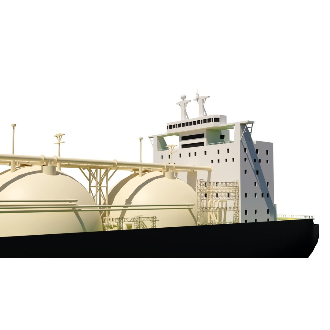 LNG Ship 3D Model – Industrial Vessel with PBR Textures, FBX - View 10