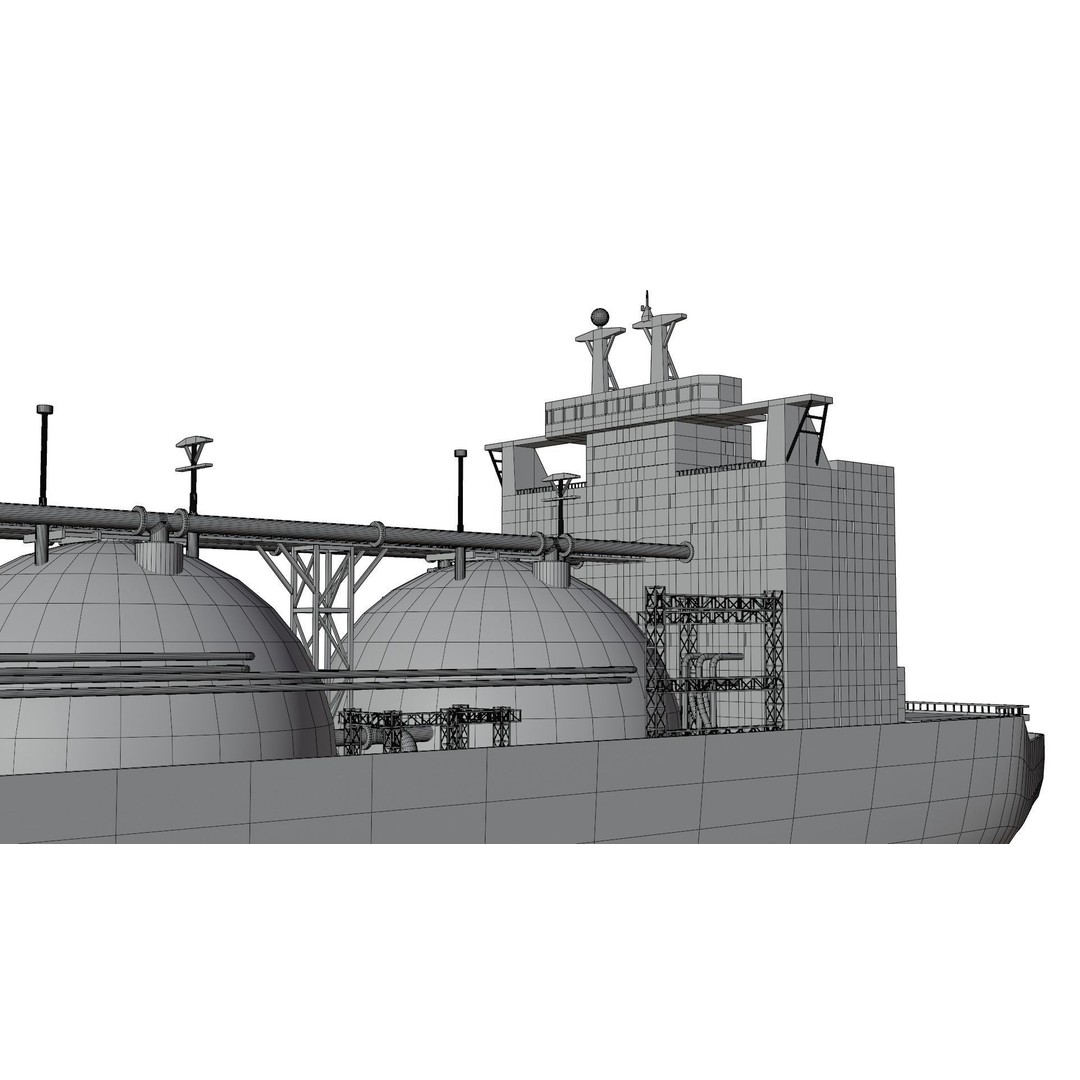 LNG Ship 3D Model – Industrial Vessel with PBR Textures, FBX - View 16
