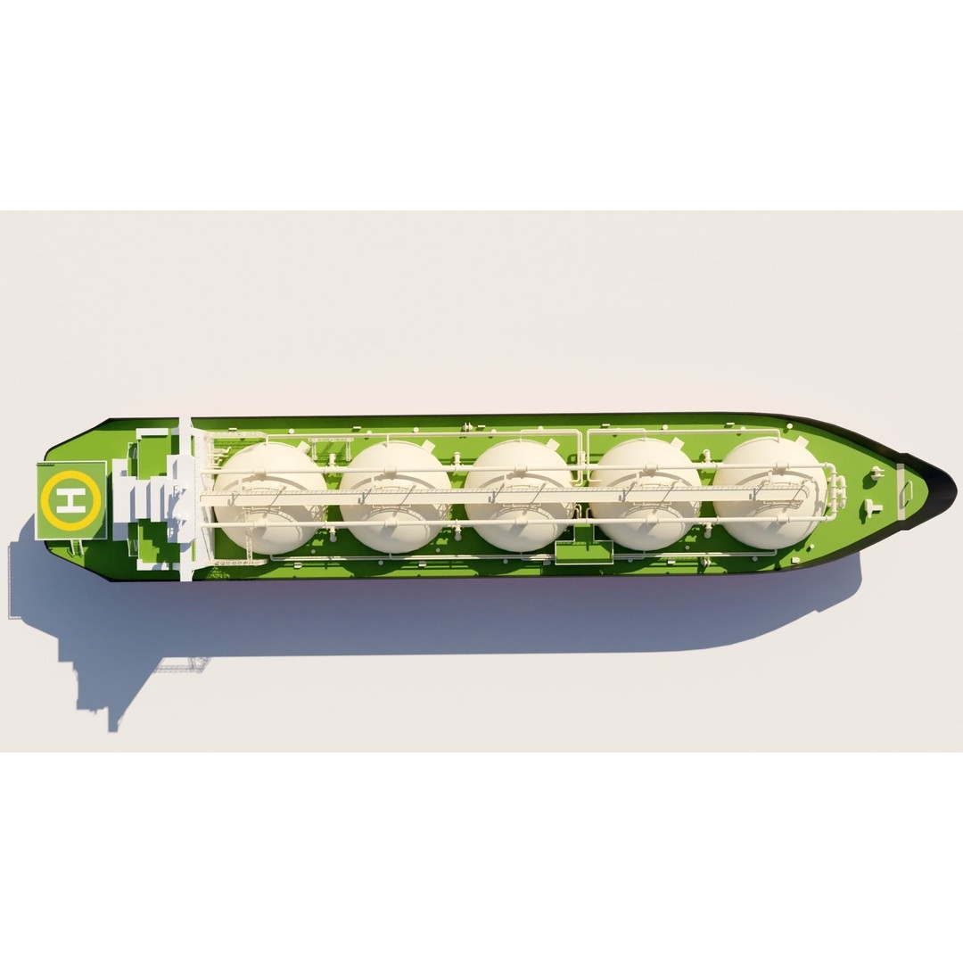 LNG Ship 3D Model – Industrial Vessel with PBR Textures, FBX - View 5