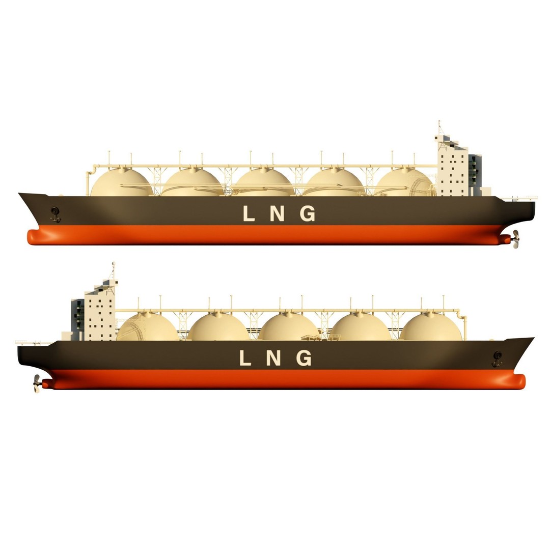 LNG Ship 3D Model – Industrial Vessel with PBR Textures, FBX - View 7