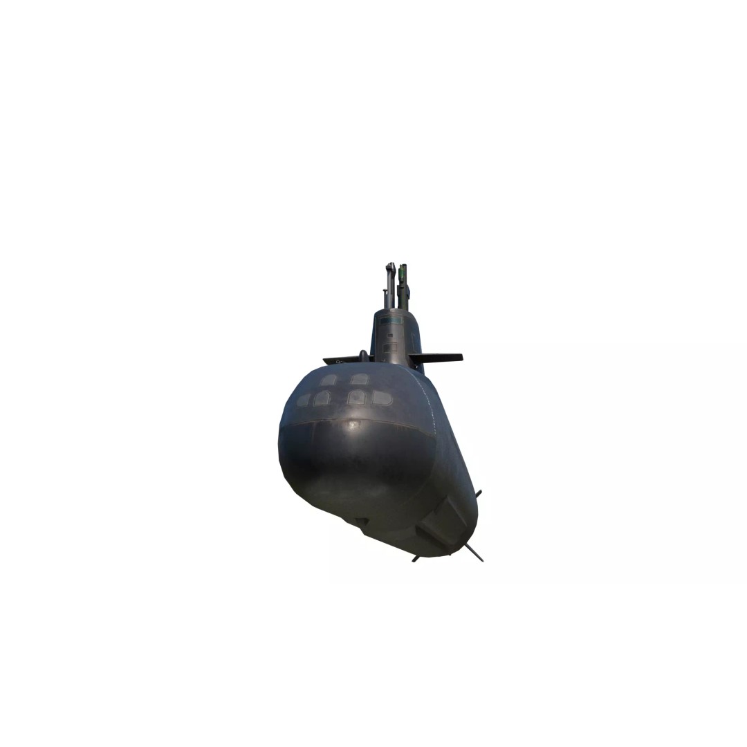 Taigei Class Attack Submarine 3D Model – PBR, FBX, Game-Ready - View 11