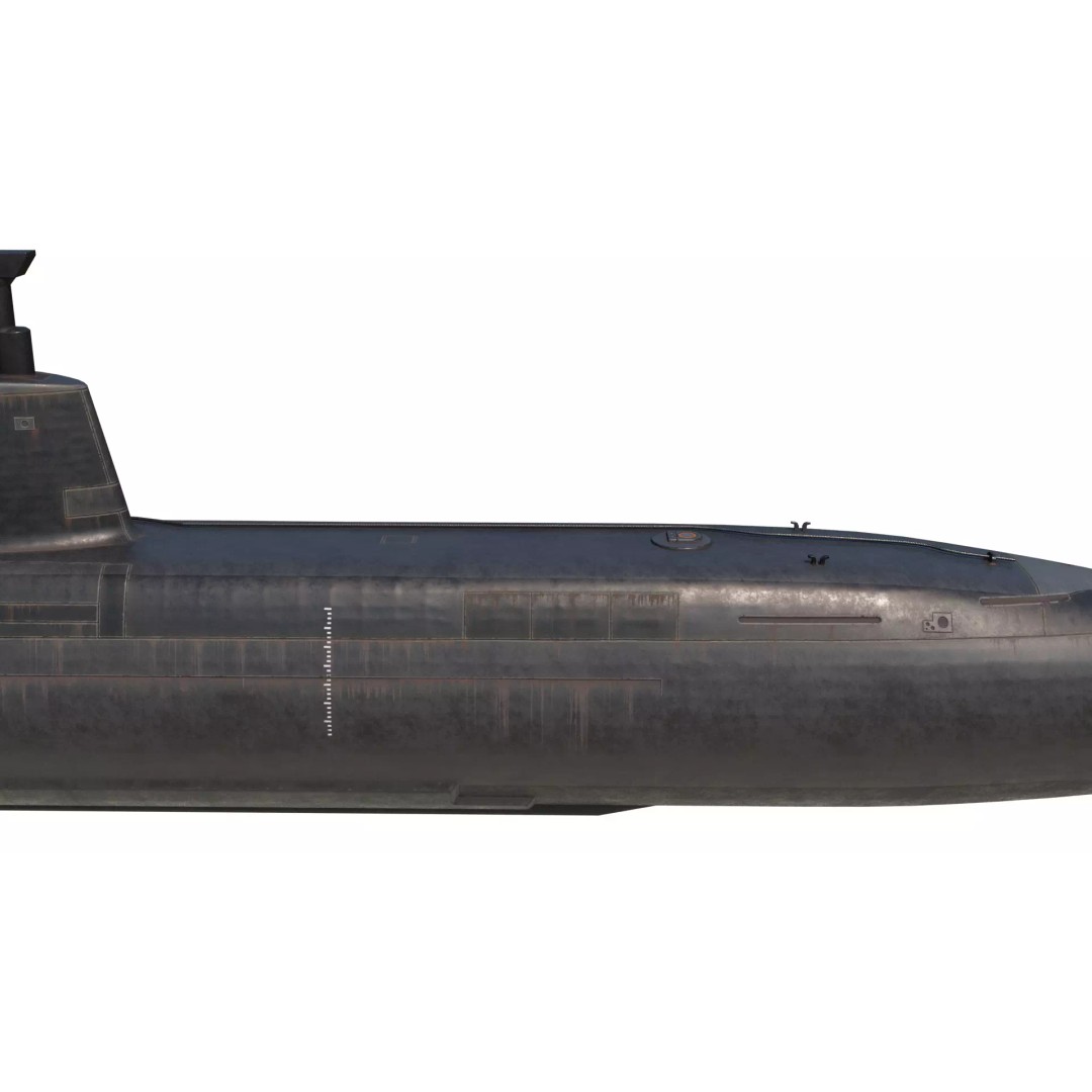 Taigei Class Attack Submarine 3D Model – PBR, FBX, Game-Ready - View 14
