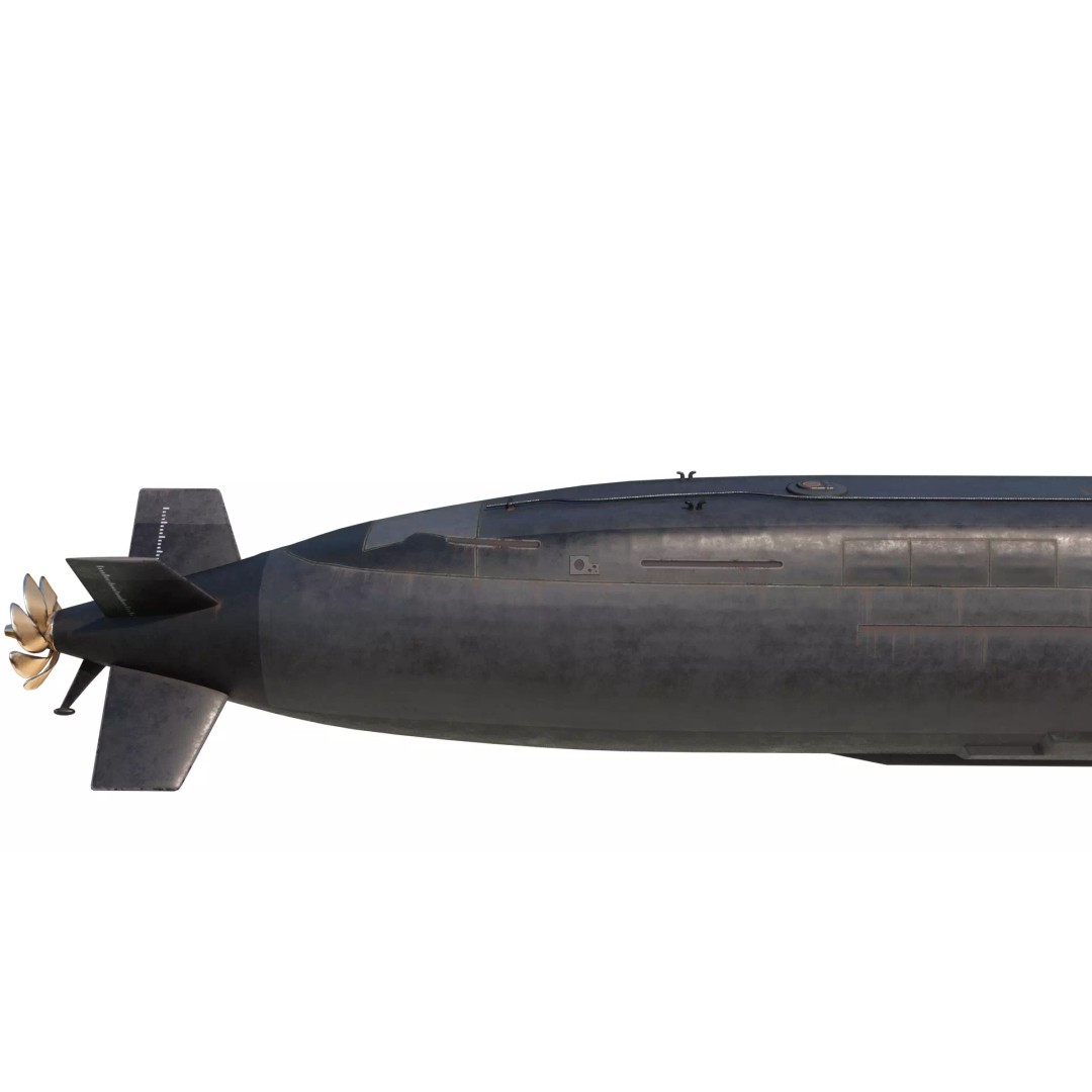 Taigei Class Attack Submarine 3D Model – PBR, FBX, Game-Ready - View 15