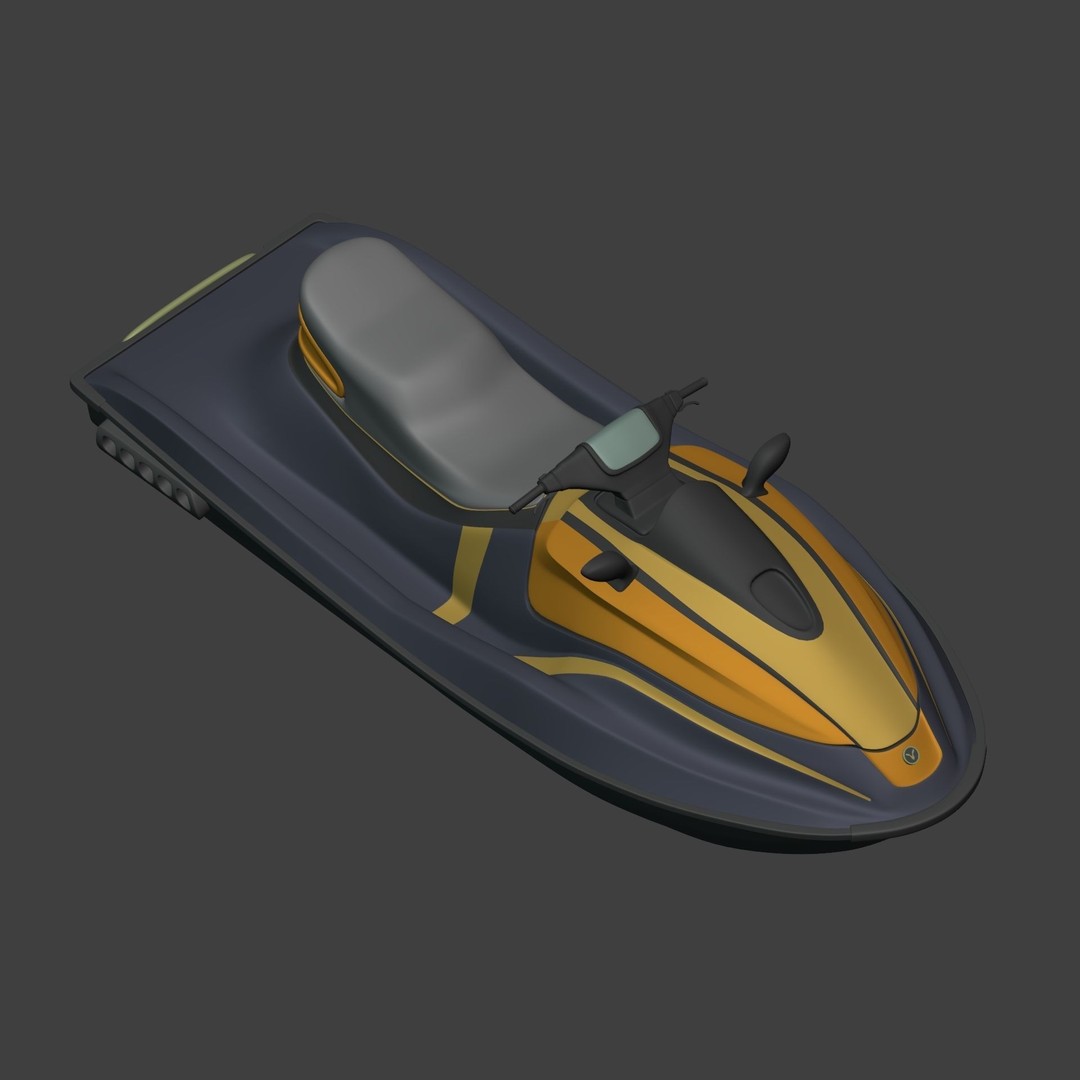 Generic Jet Ski 3D Model – Low Poly Vehicle Asset, FBX, Blender - View 11