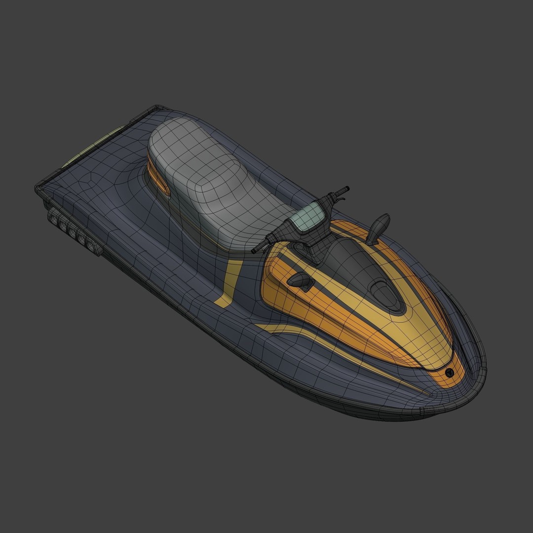 Generic Jet Ski 3D Model – Low Poly Vehicle Asset, FBX, Blender - View 12