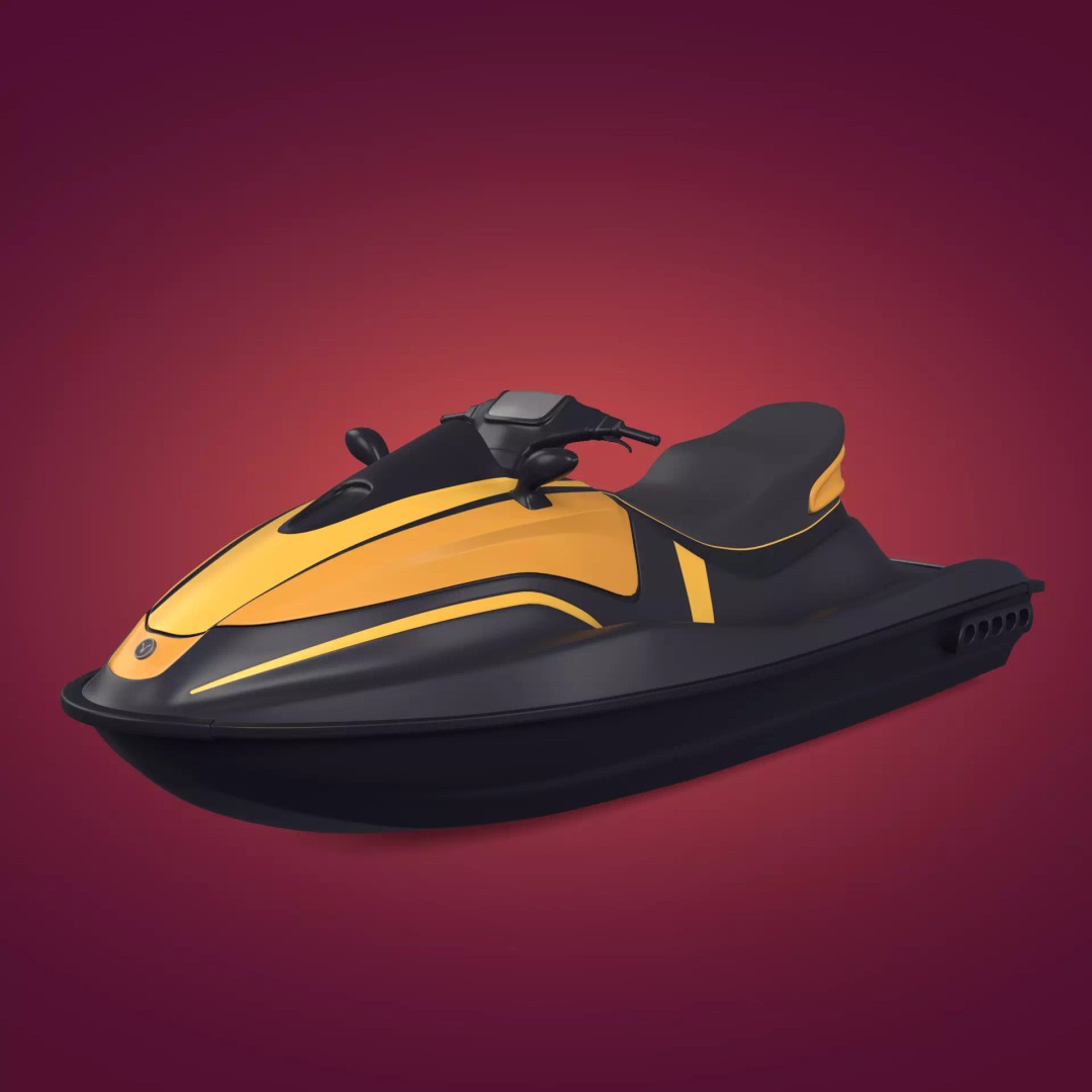 Generic Jet Ski 3D Model – Low Poly Vehicle Asset, FBX, Blender - View 2