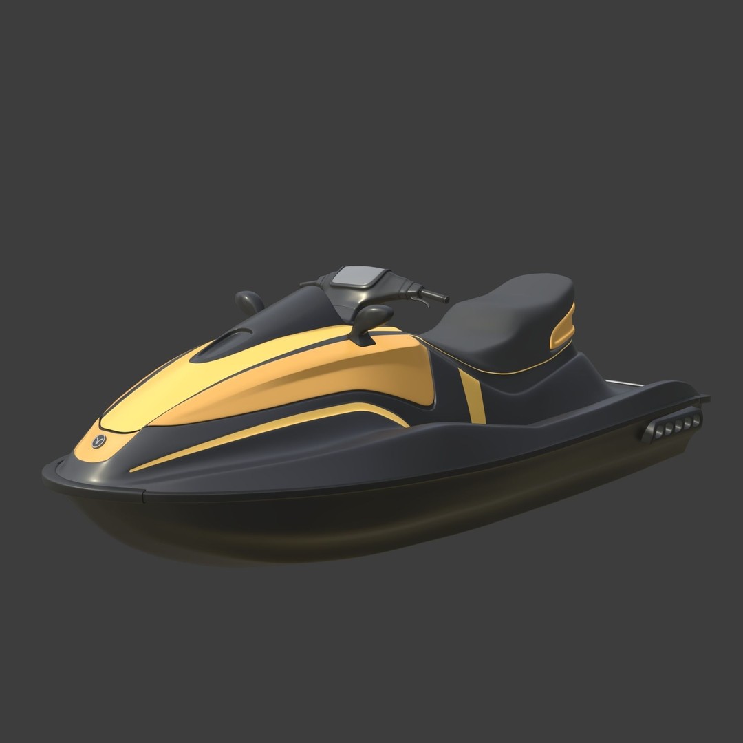 Generic Jet Ski 3D Model – Low Poly Vehicle Asset, FBX, Blender - View 3