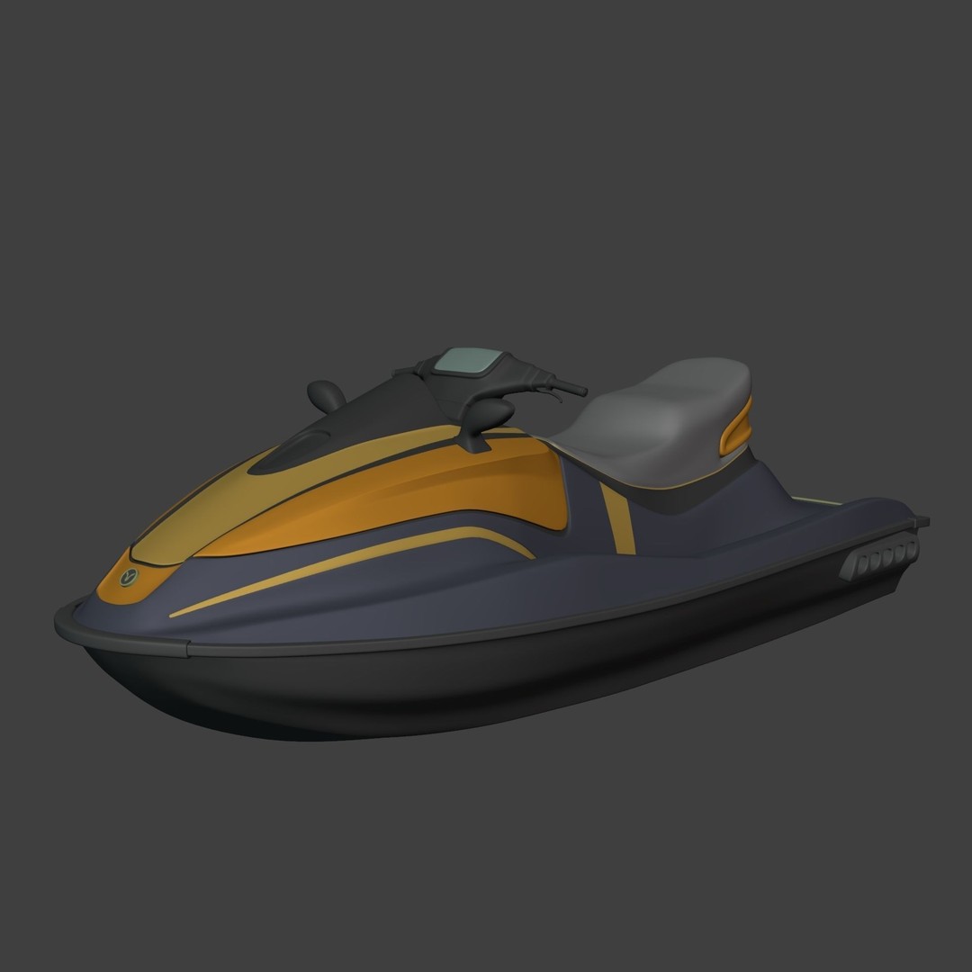 Generic Jet Ski 3D Model – Low Poly Vehicle Asset, FBX, Blender - View 4