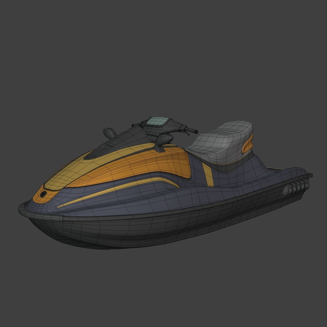 Generic Jet Ski 3D Model – Low Poly Vehicle Asset, FBX, Blender - View 5