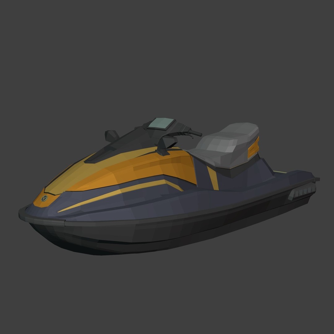 Generic Jet Ski 3D Model – Low Poly Vehicle Asset, FBX, Blender - View 6