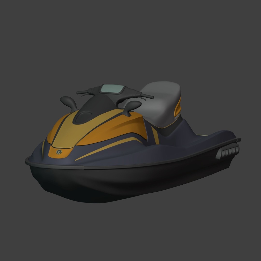 Generic Jet Ski 3D Model – Low Poly Vehicle Asset, FBX, Blender - View 7
