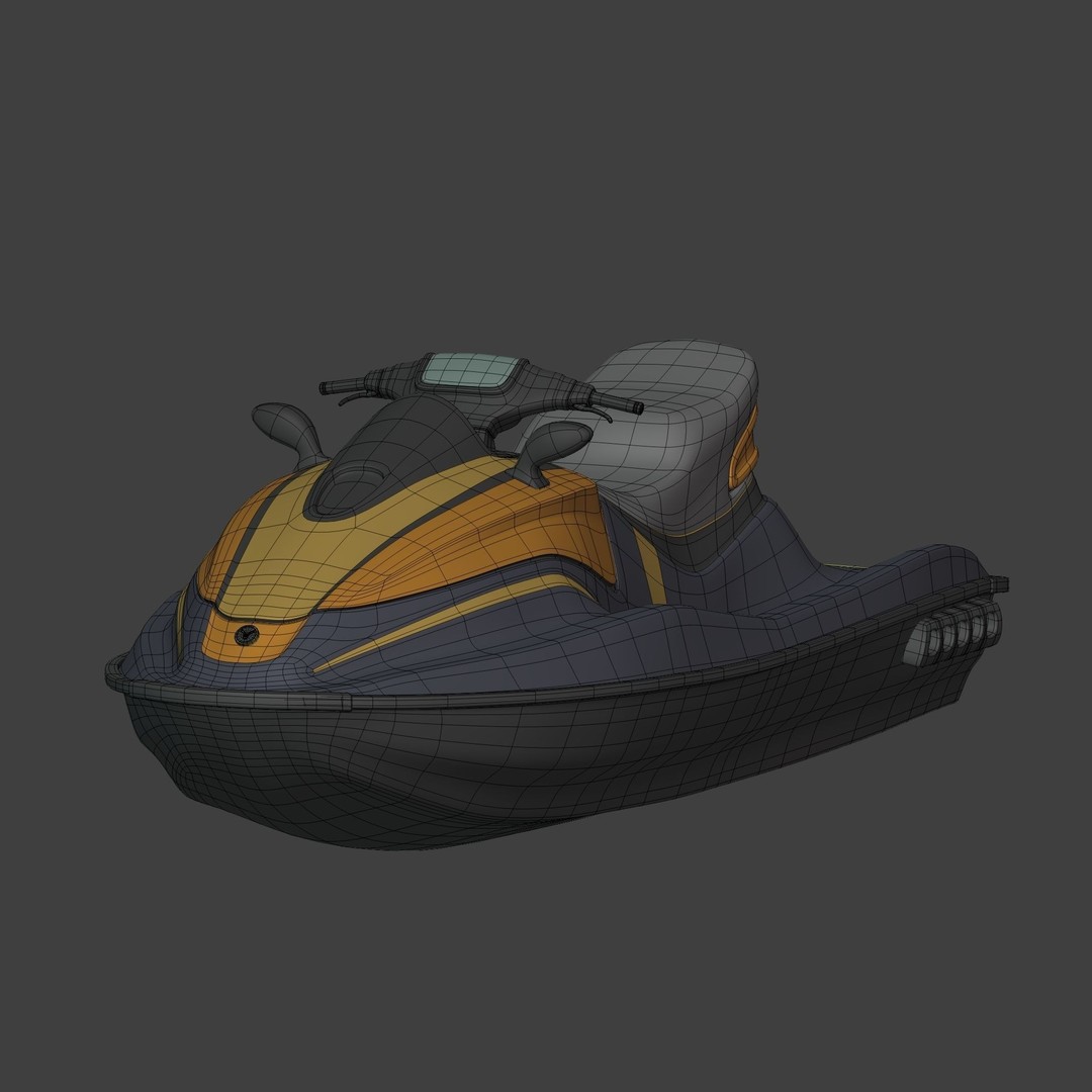Generic Jet Ski 3D Model – Low Poly Vehicle Asset, FBX, Blender - View 8