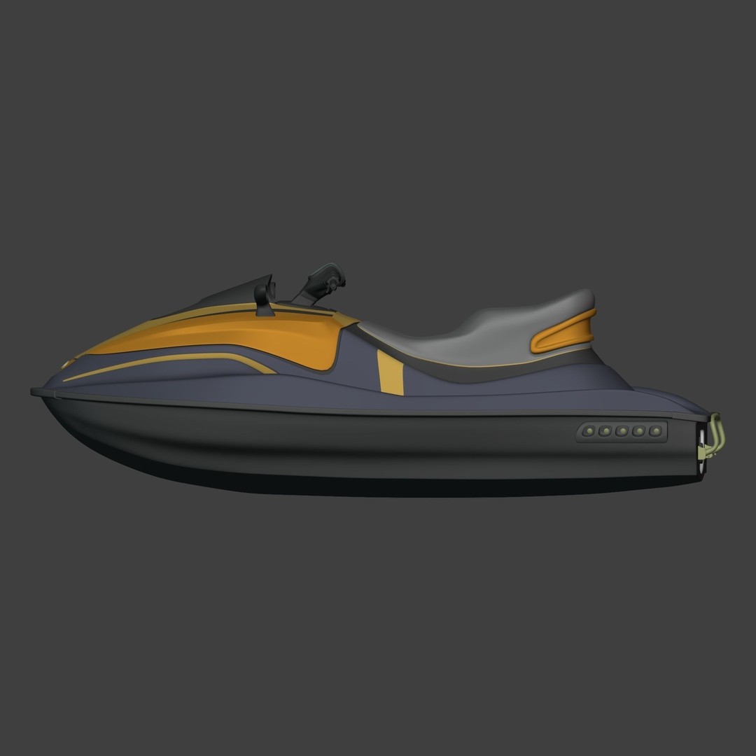 Generic Jet Ski 3D Model – Low Poly Vehicle Asset, FBX, Blender - View 9
