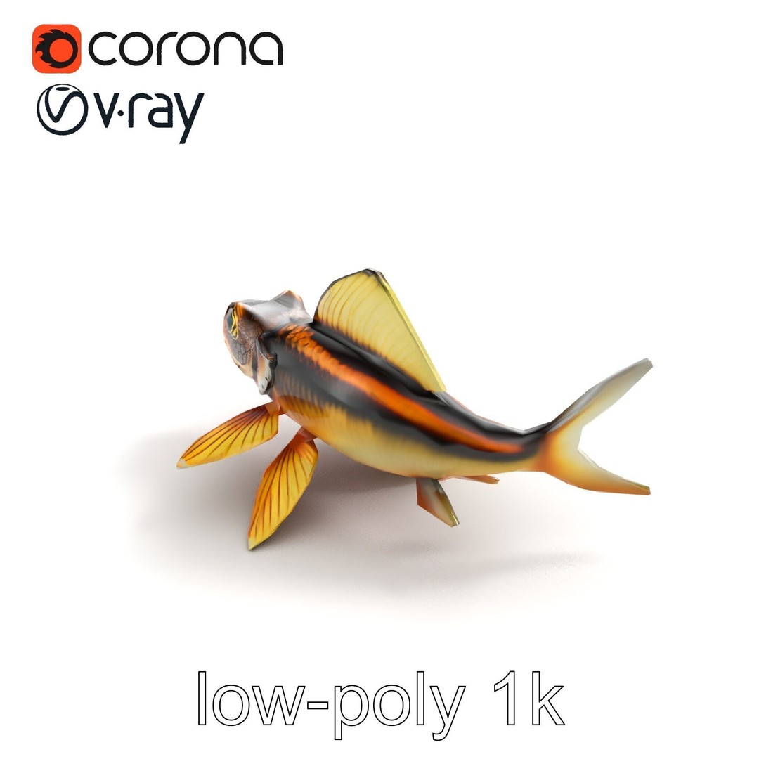 Dragonfish Stomias Boa 3D Model – Realistic Low-Poly Game Asset, FBX - View 10