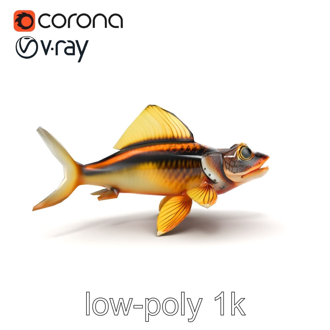 Dragonfish Stomias Boa 3D Model – Realistic Low-Poly Game Asset, FBX - View 16