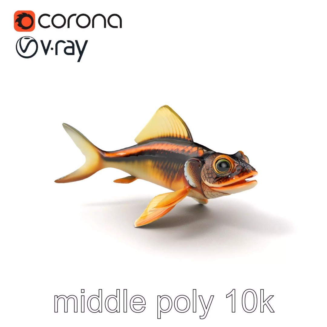 Dragonfish Stomias Boa 3D Model – Realistic Low-Poly Game Asset, FBX - View 2