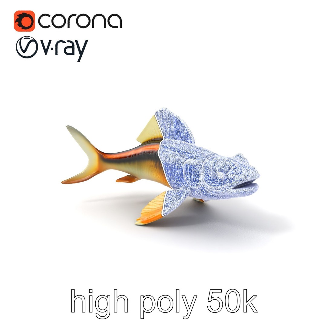 Dragonfish Stomias Boa 3D Model – Realistic Low-Poly Game Asset, FBX - View 3