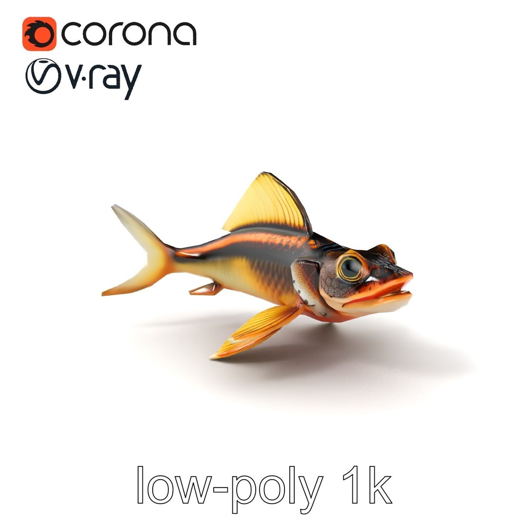 Dragonfish Stomias Boa 3D Model – Realistic Low-Poly Game Asset, FBX - View 6
