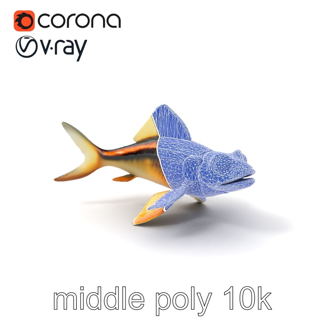 Dragonfish Stomias Boa 3D Model – Realistic Low-Poly Game Asset, FBX - View 7